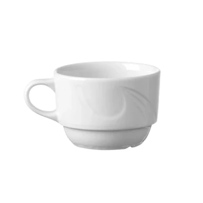 Imagen de HENDI Taza de café, Platillo 798171, bordes reforzados, esmaltado calidad, resistencia a los impactos y al desgaste, apto para microondas lavavajillas, 170ml, ø80mm, porcelana blanca