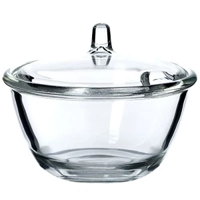 Imagen de KADAX Azúcarero, azucarero de vidrio, tarro especias con tapa ergonómica, recipiente vidrio transparente para azúcar, base reforzada, asa (redonda)