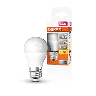 Imagen de OSRAM Lámpara LED P60 de Star para enchufe E27, forma caída, aspecto mate, 806 lúmenes, blanco cálido (2700k), reemplazo bombillas convencionales 60 W, no dimmables, 1 paquete