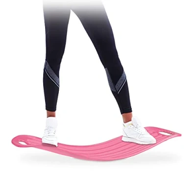 Imagen de Relaxdays Tabla Equilibrio Fitness, Plástico, Rosa, 9 x 65 28 cm, hasta 150 kg, Adultos Unisex