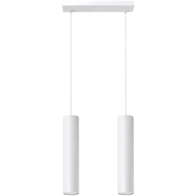 Imagen de SOLLUX lighting Lagos 2 Lámpara Colgante Diseño Moderno Con Pantalla Cilíndrica, Estilo Industrial Bombilla GU10 Reemplazable, x 40 W Acero Recubrimiento En Polvo, Blanco, 30 6 90 cm