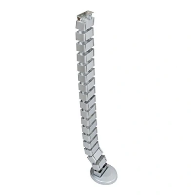 Imagen de Emuca Columna organizadora de Cables para Escritorio o Mesa, plástico, Gris Metalizado