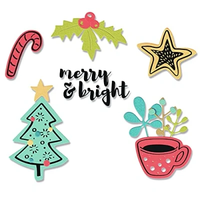 Imagen de Sizzix Juego de Troqueles Framelits 11 Unidades con Sellos Merry Motifs by Olivia Rose, 665330, Multicolor, One Size