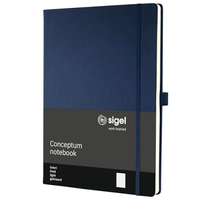 Imagen de SIGEL CO647 Cuaderno premium a líneas, A4, tapa dura, azul Conceptum