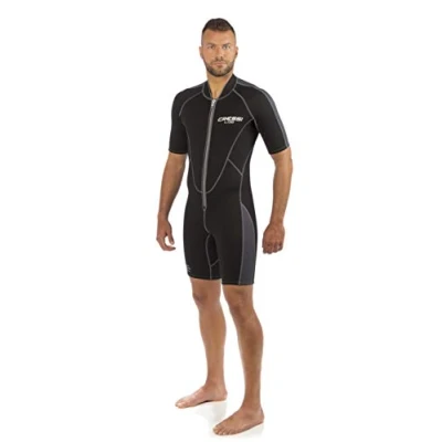 Imagen de Cressi Lido Man Monopiece Wetsuit 2mm Traje Corto de Neopreno High Stretch para Hombre , Gris/Negro M/3