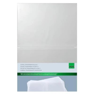 Imagen de SIGEL SM180 Fundas dobles transparentes, para A4, 10 unds.