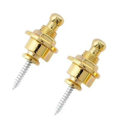 Imagen de Musiclily Metálico Strap Locks Botones de Seguridaro Seguro para Correa Guitarra o Bajo, Oro (2 Piezas)