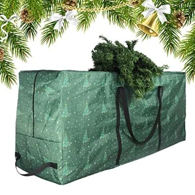 Imagen de Bolsa para árbol de Navidad, tela Oxford 210D resistente al agua con 4 asas, bolsas almacenamiento árboles fácil transporte y transporte, se adapta a hasta pies