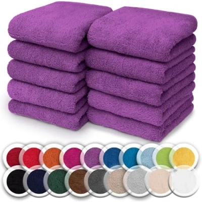 Imagen de NatureMark Paquete de 10 paños Lavado 100% algodón, Tejido Rizo 30 x cm, Toallas pequeñas en Unidades. Color: Azul Claro