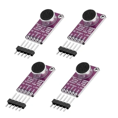 Imagen de GERUI 4 unidades MAX9814 AGC Microphone Amplifier Board Compatible with Arduino