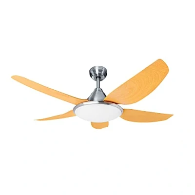 Imagen de Ventilador kuken de techo con luz Led cromado 5 aspas Ecoiluminaled