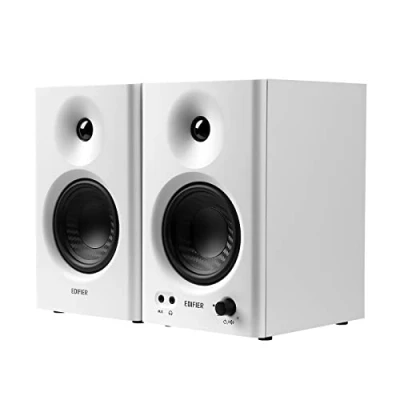 Imagen de Edifier MR4 Monitor de Estudio Compacto 2.0 (42 W) con Amplificador Clase D y Dos Modos Sonido seleccionables, Blanco