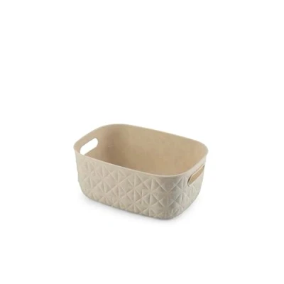 Imagen de CURVER Cesta de almacenamiento Softex 4L Diseño elegante, ligero, apilable y práctico, 100% reciclado, 26 x 19 11 cm, color blanco roto