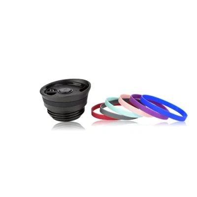Imagen de Milu Tapa de repuesto para taza térmica 370ml y 450ml Pieza recambio Color negro incl. junta 4x manguitos goma Sin BPA