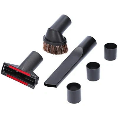 Imagen de McFilter Juego de 4 boquillas para aspiradora, cepillo muebles, boquilla tapicerías, adaptador hendiduras, negro, diámetro conexión 35/32/30 mm, universal