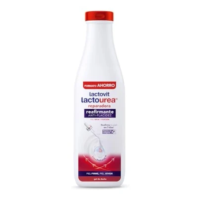 Imagen de Lactovit Gel de Baño Reafirmante Lactourea XXL 750 ml Repara y Reafirma la Piel Seca Flácida Con Urea ProLactic10 Péptidos Colágeno Más Firme en 7 Días Aprobado por Dermatólogos