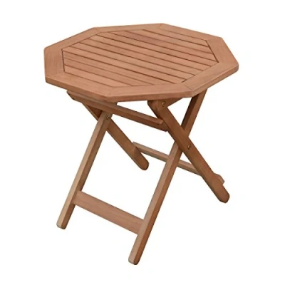 Imagen de Spetebo mesa auxiliar de madera eucalipto barnizada, 50 x cm, plegable para jardín