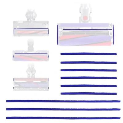 Imagen de 9 tiras de felpa suave para Dyson V6 V7 V8 V10 V11 cepillo repuesto aspiradora Accesorios Rodillo azul
