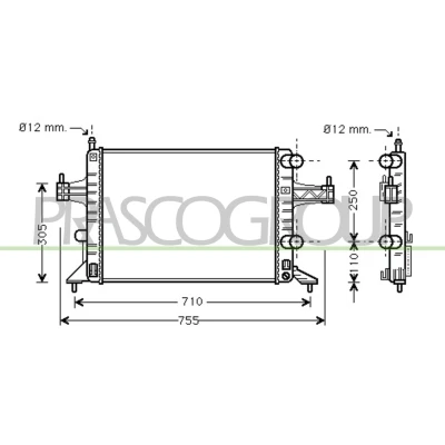 Imagen de PRASCO OP030R001 Radiador, refrigeración del motor Aluminio 540 378 23 Aletas unidas mecánicamente OPEL: Corsa C Hatchback, Combo Tour