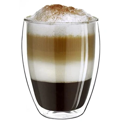 Imagen de Creano 1 XXL Vaso Térmico de Doble Pared, Gran Borosilicato Resistente al Calor, Vidrio para Café y Té 400ml