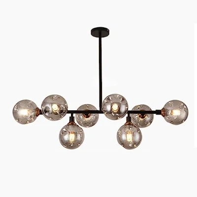 Imagen de KSHSAA Globos de cristal Lámpara colgante techo creativa Luces múltiples interior para sala estar Dormitorio Comedor