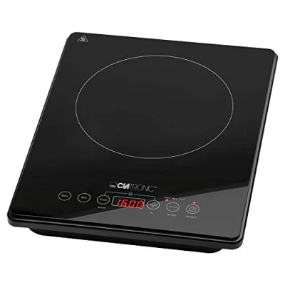 Imagen de Clatronic EKI 3569 Placa vitrocerámica por inducción portátil, 10 niveles de temperatura, 2000 W, color negro