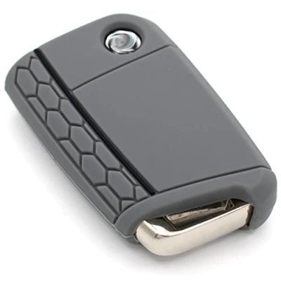 Imagen de Funda para Llave VB 3 Botones, de Silicona Coche, Protectora (Gris Ceniza Negro)