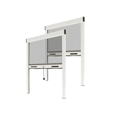 Imagen de Mosquitera Enrollable cortable para Ventanas Ajustable en Altura y Anchura Protección contra Insectos (blanco, 1250 mm x 1600 (Pack x2))