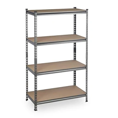 Imagen de Relaxdays 10034173 Estantería Metálica, 4 Baldas Altura Ajustable, 153 x 91 46 cm, Resiste hasta 1440 kg, Estante Taller, Gris