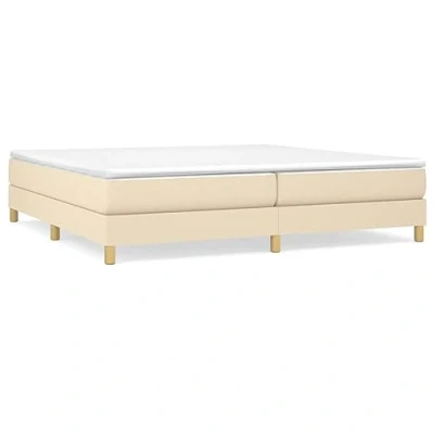 Imagen de vidaXL Estructura de Cama, Somier Matrimonio Listones, Base Cama Tapizada, Mueble para Dormitorio Hogar, Tela Color Crema 200x200 cm