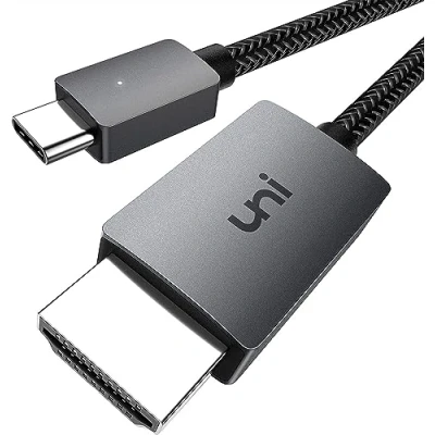 Imagen de uni 4K Cable USB C a HDMI 1,8 M, [Nylon trenzado, Aluminio] Tipo [Compatible con Thunderbolt 4/3] para Serie iPhone 15, MacBook Pro/Air, iPad Pro, iMac, Galaxy, Surface, XPS etc.