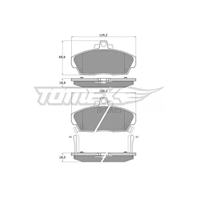 Imagen de TOMEX brakes TX 11 51 Juego de pastillas freno Eje delantero con avisador acústico desgaste HONDA: CIVIC 6 Hatchback, 7 Hatchback