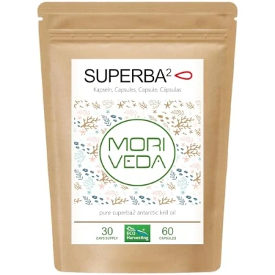 Imagen de Superba Premium Aceite de Krill cápsulas Blandas Omega 3 astaxantina esterificada, antioxidantes y vitaminas corazón sistema inmunológico memoria 60 por el MoriVeda