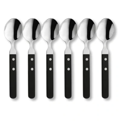 Imagen de Amefa pizza 7000 Juego de cucharas para y carne 6 personas, mango negro, acero inoxidable 18/0, pulido e inoxidable, madera Pakka 2 remachados, cubiertos pizza,
