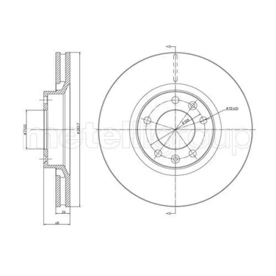 Imagen de METELLI 23 0295 Disco de freno 283,0 26,0 5 71,0 ventilado CITROËN: XM II Hatchback