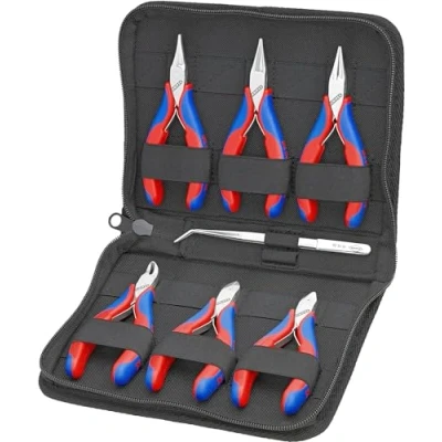 Imagen de Knipex Estuche con alicates de electrónica herramientas para trabajos en componentes electrónicos 00 20 16