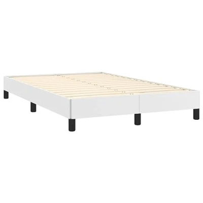 Imagen de vidaXL Estructura de Cama, Somier Listones Invitados, Armazón Base Mueble para Dormitorio Hogar, Cuero Sintético Blanco 120x190 cm