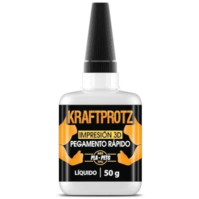 Imagen de 50 g 3D PRINT Super pegamento extra fuerte Incl. punta anti secado KRAFTPROTZ líquido Resistente al agua PLA, ABS, PETG &amp; TPU