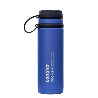 Imagen de Contigo Fuse botella de acero inoxidable, 100 % antiderrame, agua grande con tapa ancha enroscable, mantiene las bebidas frías hasta 30 horas, térmica prémium, 700 ml