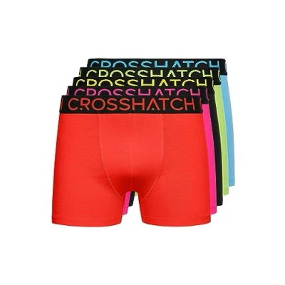 Imagen de Crosshatch calzoncillos tipo bóxer para hombre (paquete de 5 unidades), multicolor hombre, set regalo amigos, novio o marido. Los están disponibles en