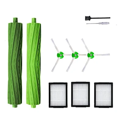 Imagen de Accesorios de repuesto para aspiradora iRobot Roomba i7 i6 i8 i3 i4 i1 e5 e6 I E J Series incluye 1 cepillo goma multisuperficie y 3 filtros cepillos laterales