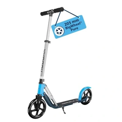 Imagen de HUDORA BigWheel 205 Pure Scooter Patinete para niños y Adultos a Partir de 6 años Urbano hasta 100 kg Plegable Regulable en Altura Azul 14318