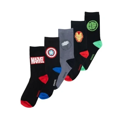 Imagen de United Labels 5 pares de calcetines para hombre Marvel multicolor, 40 45, hombre, superhéroes, 45