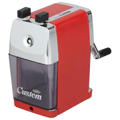 Imagen de Carl Sacapuntas, CC 2000, personalizable, rojo, selector de 5 puntos. Manual, silencioso para escritorio oficina y hogar, aula escolar