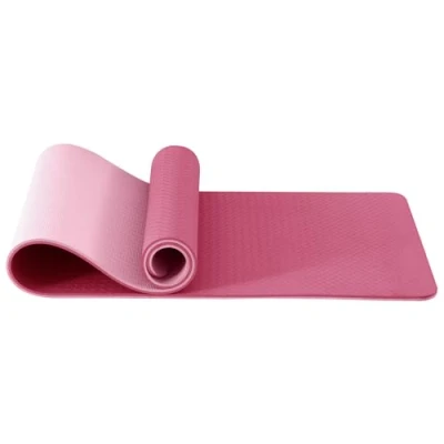 Imagen de Good Nite Esterilla de yoga para entrenamiento, pilates, fitness, mujeres y hombres, antideslizante, gruesa, 10 mm, alta densidad, con correa transporte, TPE, 183 x 61 1 cm (rosa/ciruela