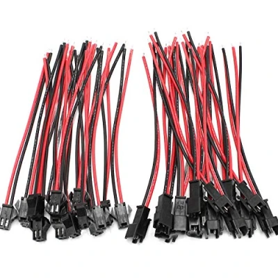 Imagen de D Orange 20 Pares Conectores de Enchufe JST SM 2PIN Macho a Hembra EL Cable Adaptador Conector para LED Luz