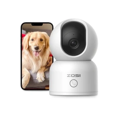 Imagen de ZOSI C518 2K Cámara Vigilancia WiFi IP Interior Domicilio con Enchufe, 2,4G/5G WiFi, Pan 355 Tilt 95, Detección y Seguimiento de Humano, Audio Bidireccional, Llamada un Clic
