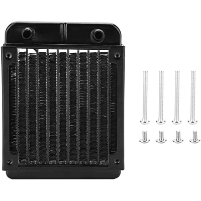 Imagen de CENPEK Radiador de refrigeración por agua, intercambiador calor aluminio 8 tubos con tubo para PC, CPU, computadora, sistema agua