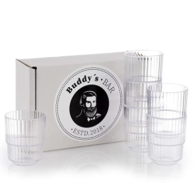 Imagen de Buddy&#039;s Bar Juego de 6 vasos plástico Tritan 0,15 litros, sin BPA, apilables, reutilizables irrompibles, y aptos para lavavajillas, 150 ml