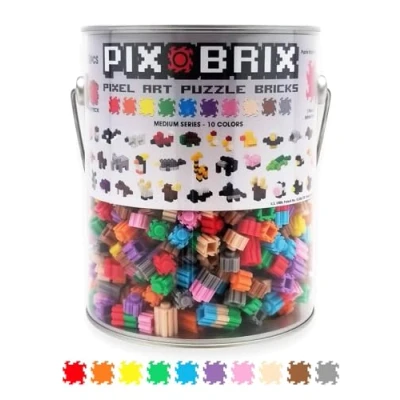 Imagen de Cefa Toys Pix Brix Pixel Art Bote 1500 Piezas.Colores Surtidos,Gama Media,construcciones Horizontal,Vertical,Diagonal.CREA mosaicos,Figuras 2D,3D,Compatible Otras Marcas,Niños a Partir 6 años.
